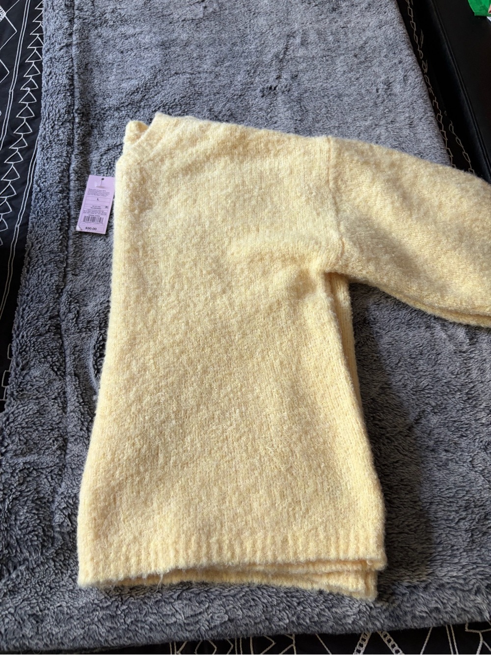 wild fable Pale Yellow Cozy Crew Neck Sweater